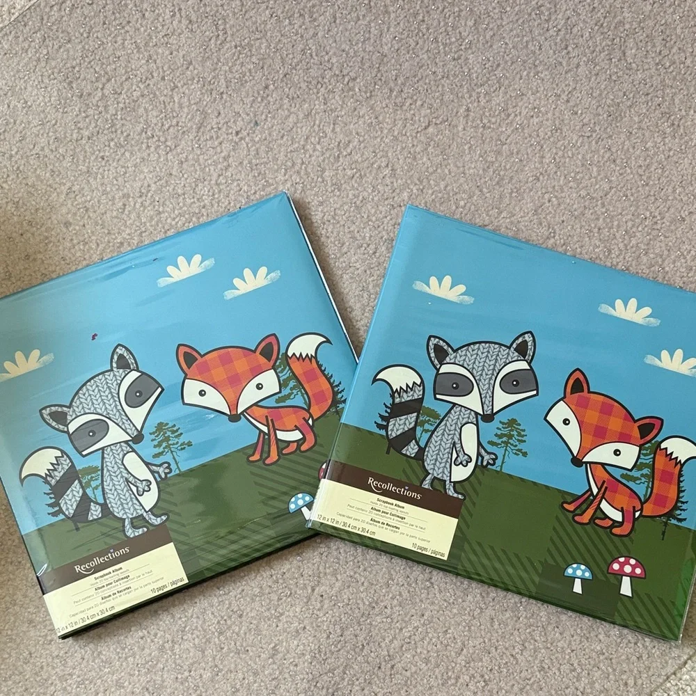 2 Recollections Blue and Green Woodland Animal Scrapbook Album